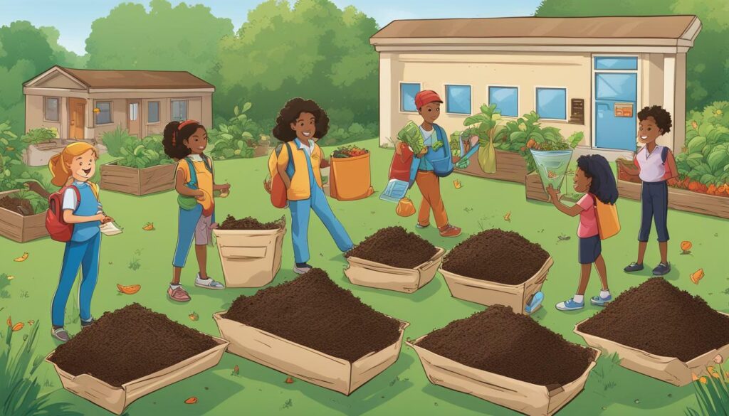 How can schools and organizations promote composting?